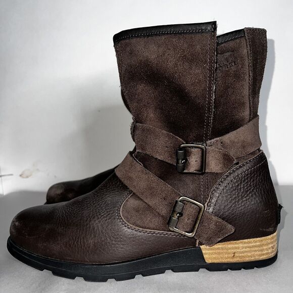 Sorel Shoes - Sorel Brown Leather Lined Winter High Ankle Boots Womens Sz 9.5 Style Burnished